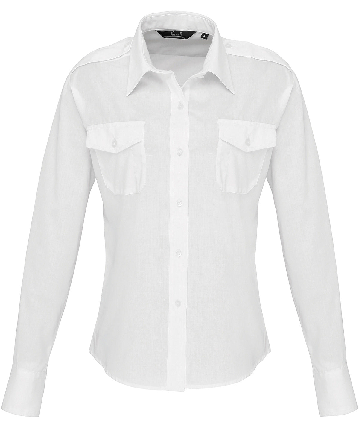 White - Women's long sleeve pilot shirt
