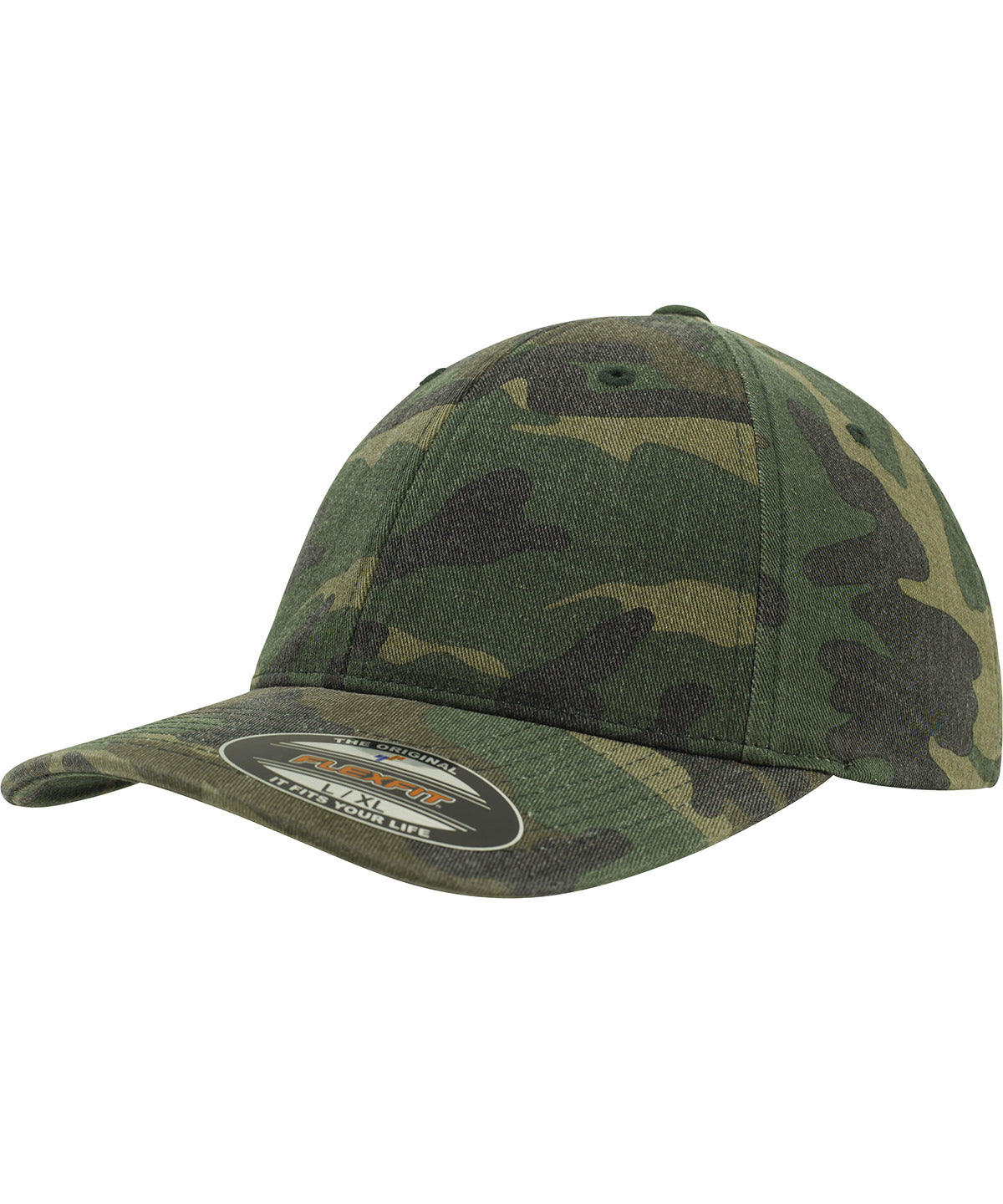 Green Camo - Flexfit garment washed camo (6977CA)