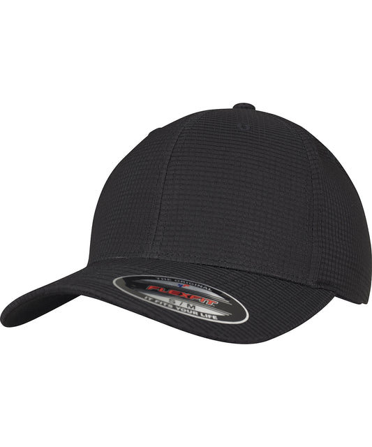 Black - Flexfit hydro-grid stretch cap (6587)