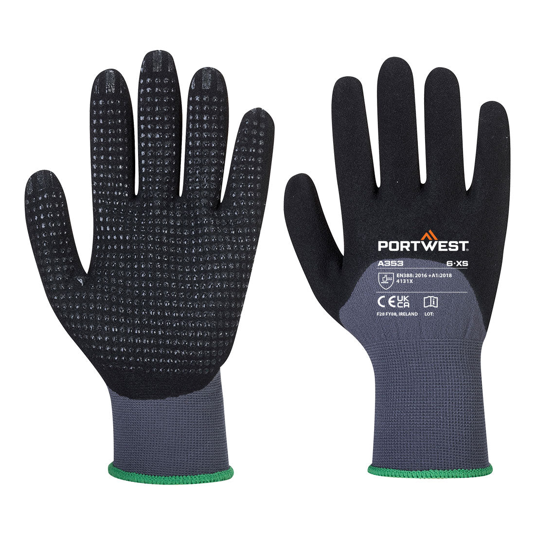 Grip 15 Nitrile Sandy 3/4 Palm Dotted Glove (A353)