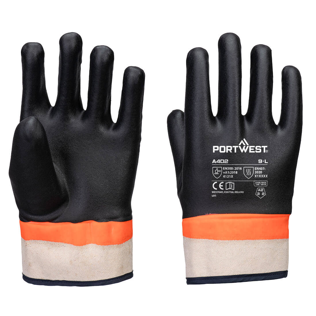 Grip PVC Sandy Double Dipped Glove (A402)