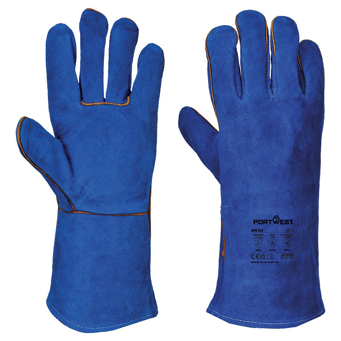 Welders 210 Split Leather Blue Gauntlet (A510)