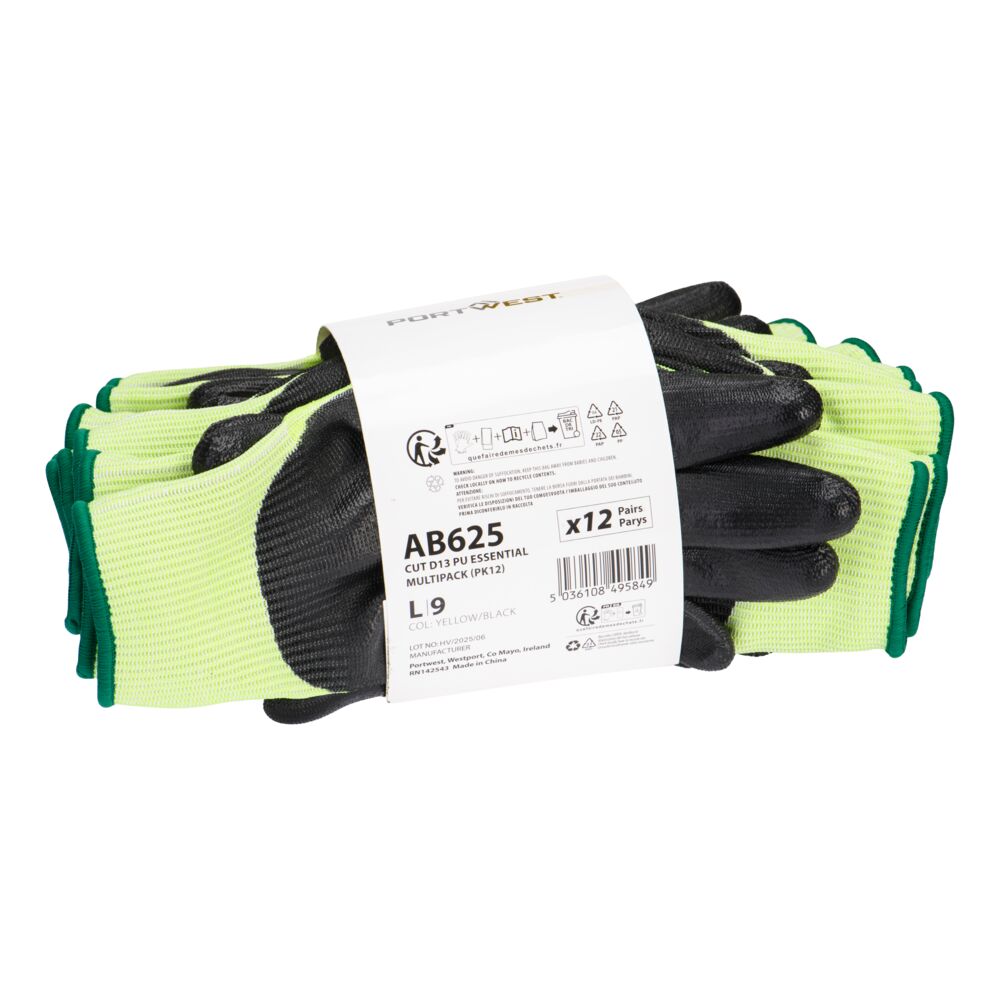 Cut D13 PU Essential Multipack (Pack Of 12 Pairs)