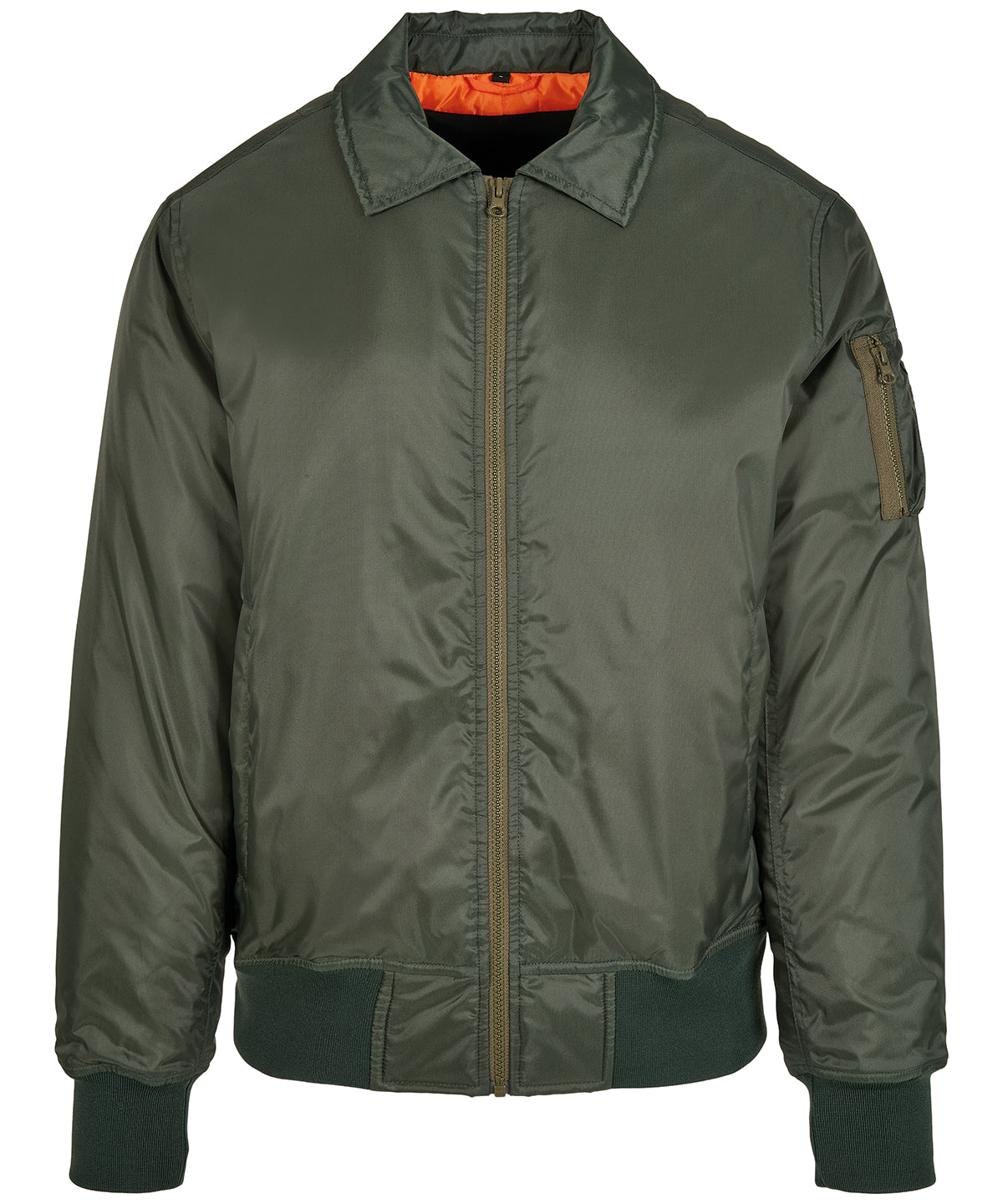Dark Olive - Collar bomber jacket