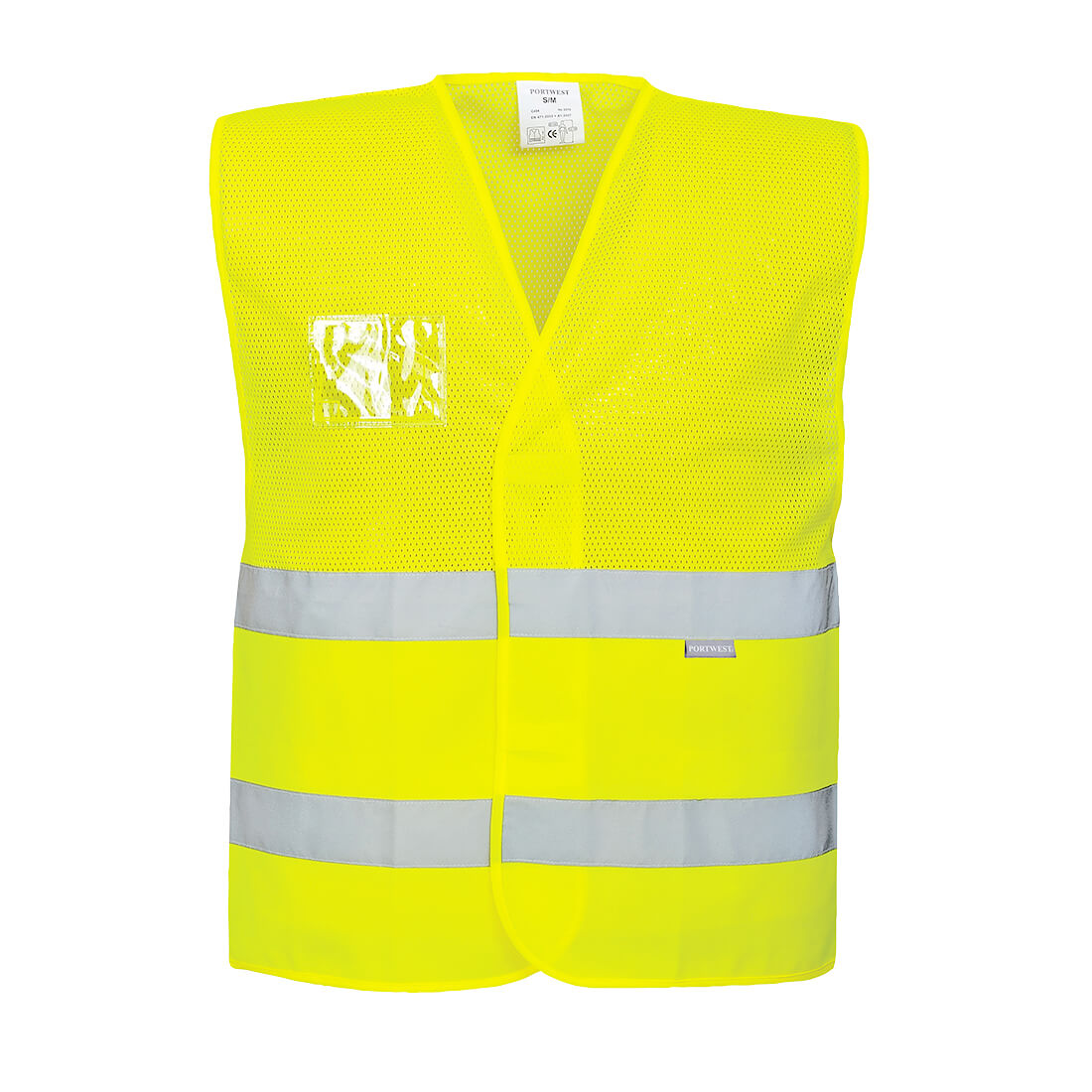 Hi-Vis Half Mesh Two Band Vest (C494)