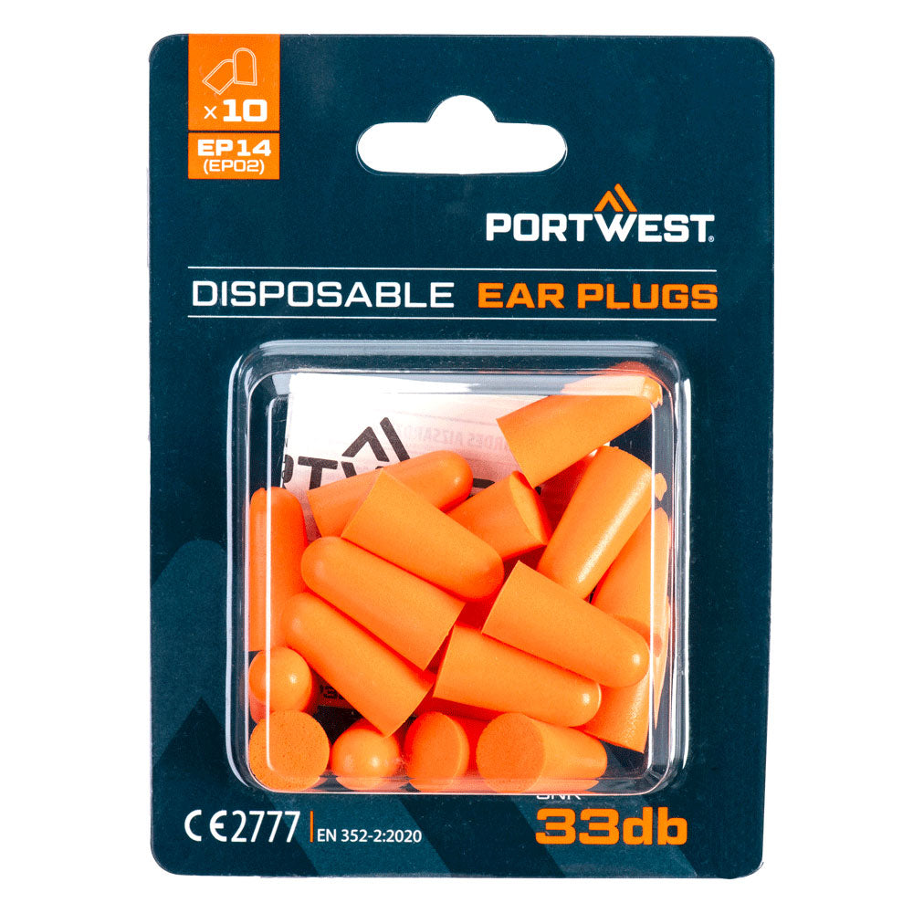 PU Foam Ear Plugs Blister Pack (10 Pairs) (EP14)
