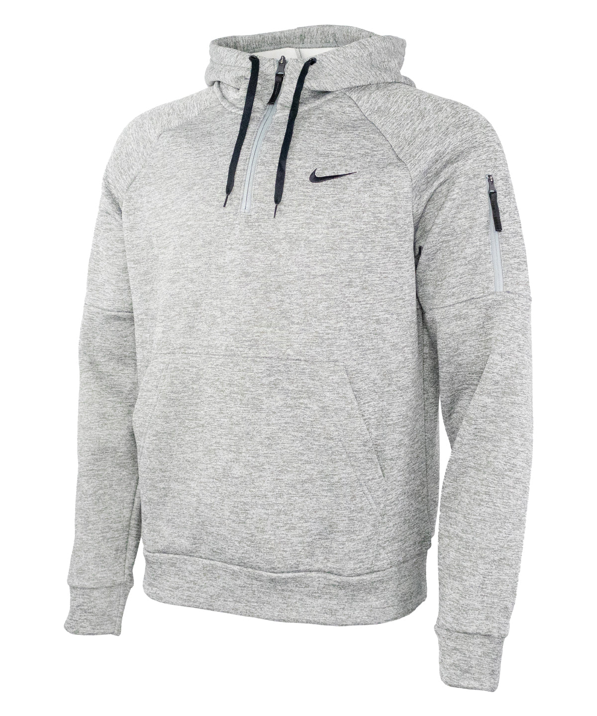 Dark Grey Heather/Particle Grey/Black - Nike men’s 1/4 zip fitness hoodie