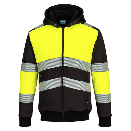 PW3 Hi-Vis Zipped Class 1 Winter Hoodie (PW377)