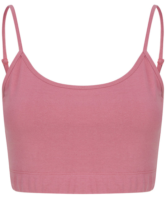 Women's sustainable fashion cropped cami top with adjustable straps