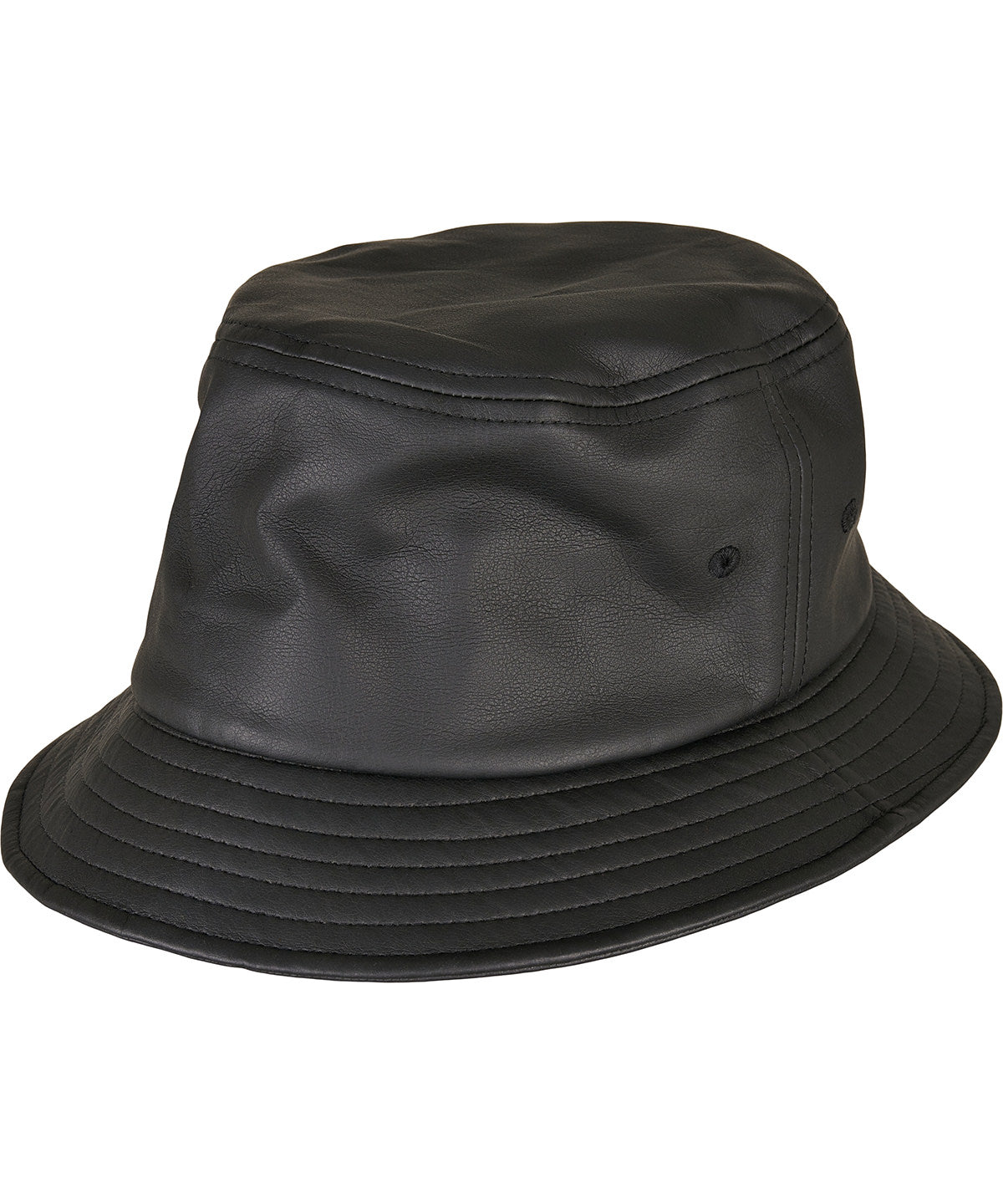 Black - Imitation leather bucket hat (5003IL)