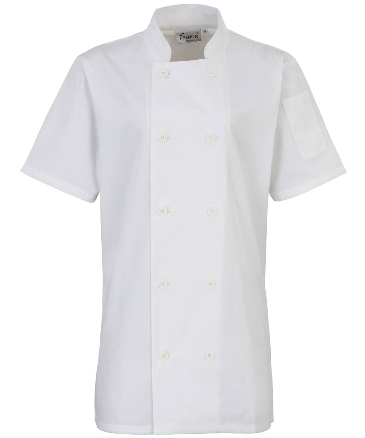 White - Women's short sleeve chef's jacket