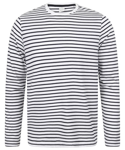 White/Oxford Navy - Unisex long-sleeved striped T