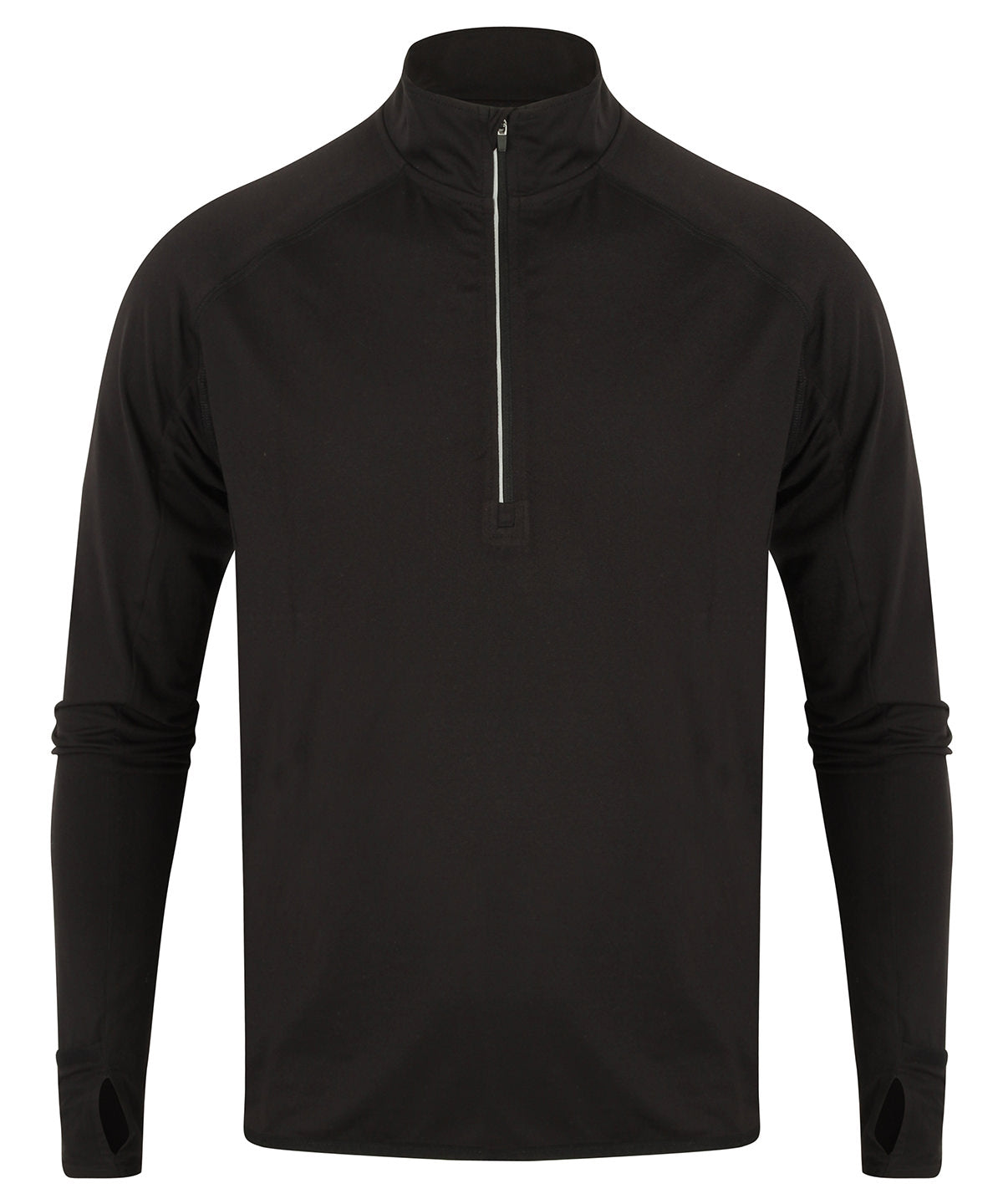 Black - Long-sleeved ¼ zip top