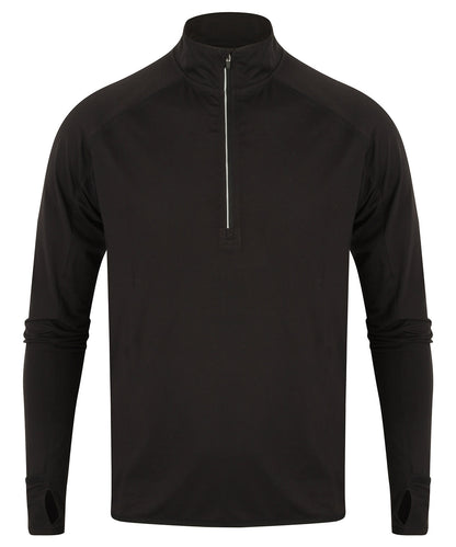 Black - Long-sleeved ¼ zip top