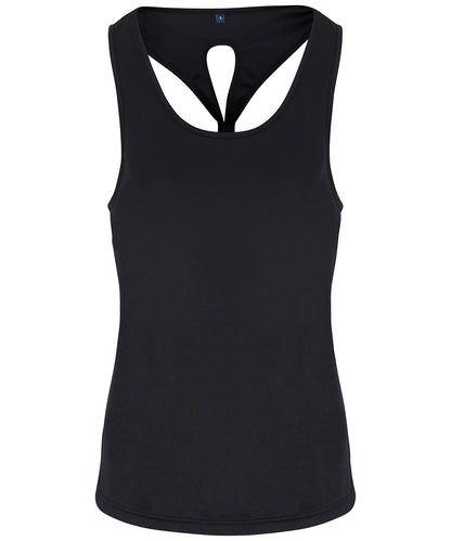 Black - Women's TriDri® yoga knot vest
