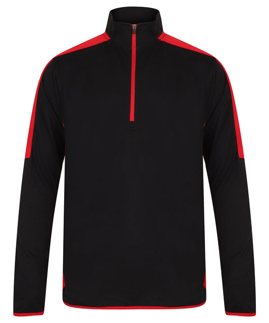 ¼ zip mid-layer with contrast panelling 