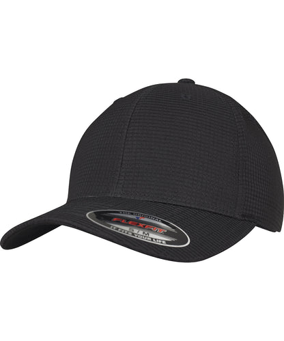 Black - Flexfit hydro-grid stretch cap (6587)