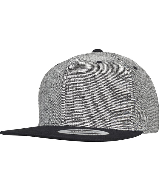Black Melange/Black - Melange solid snapback (6089MS)
