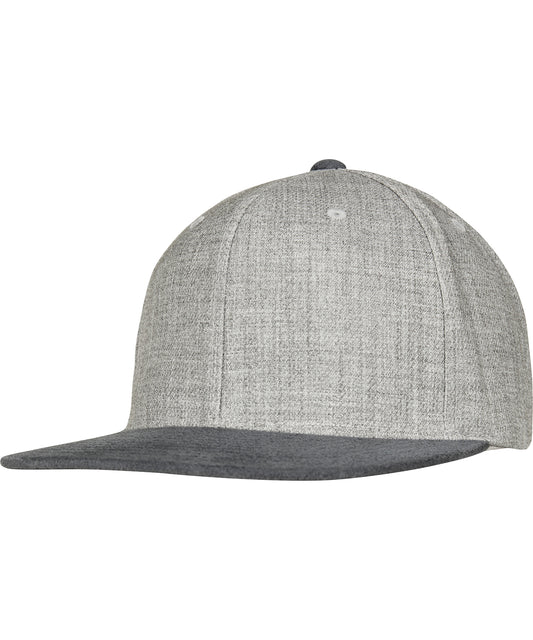 Grey/Grey - Melange velour snapback (6089VM)