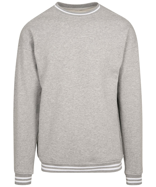 Heather Grey/White - College sweat crew