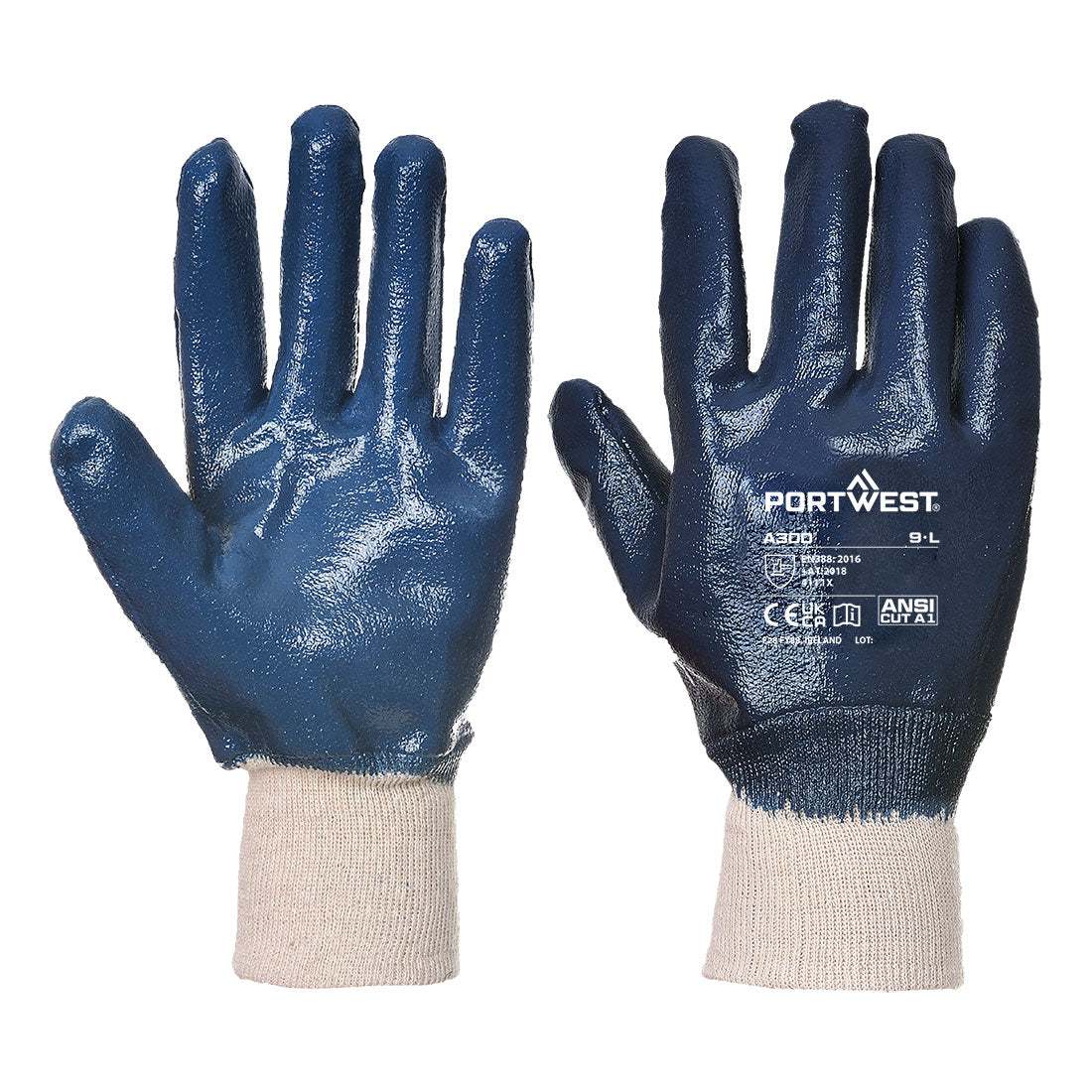 Grip 12 Nitrile Full Dipped Knitwrist Glove (Pack Of 12 Pairs)