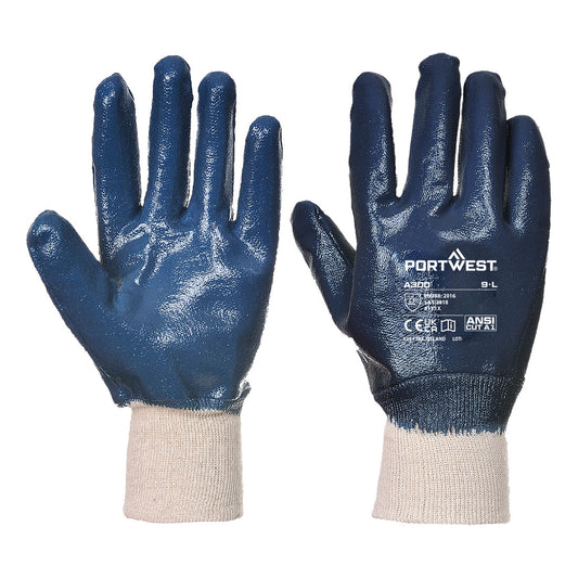 Grip 12 Nitrile Full Dipped Knitwrist Glove (Pack Of 12 Pairs)