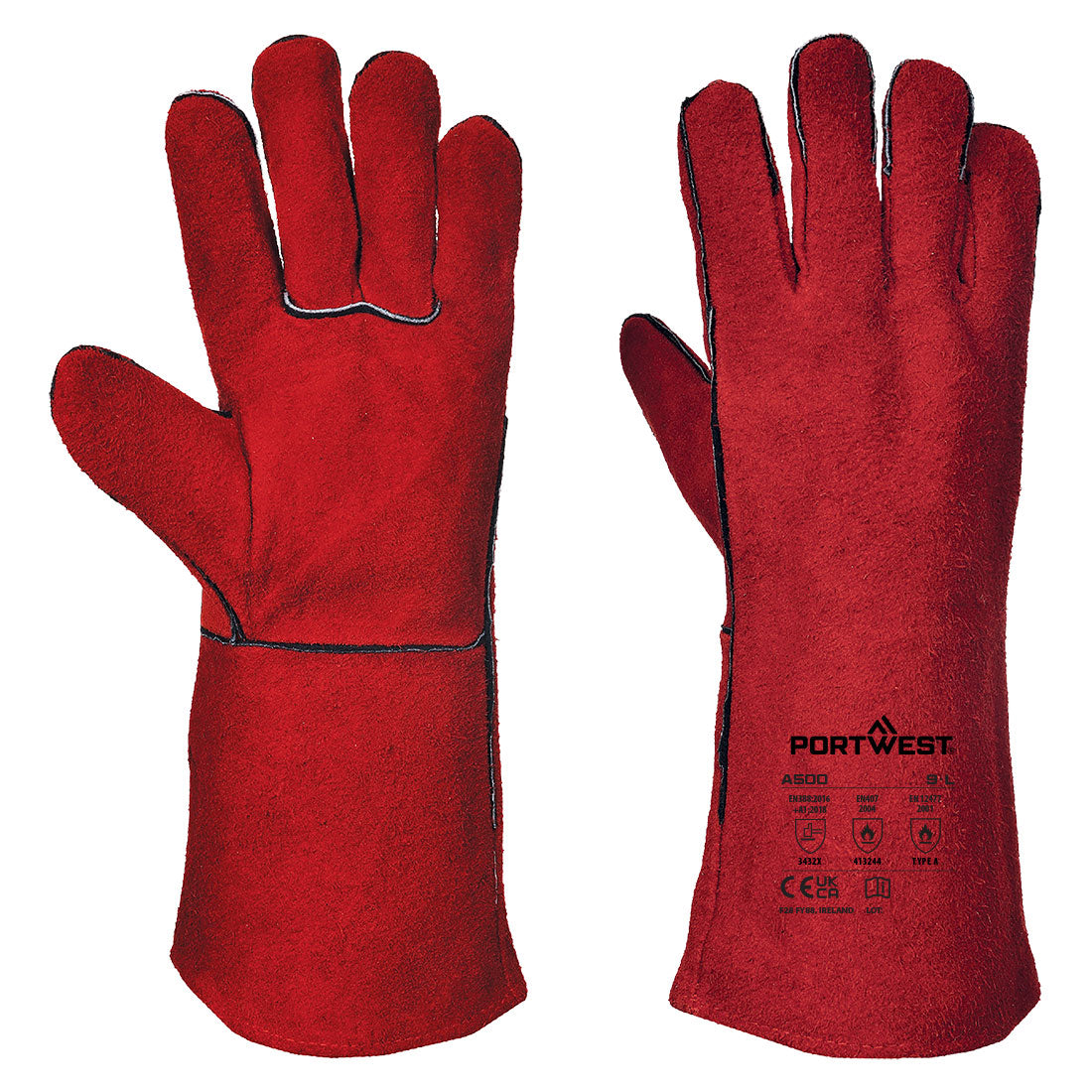 Welders 210 Split Leather Red Gauntlet (A500)