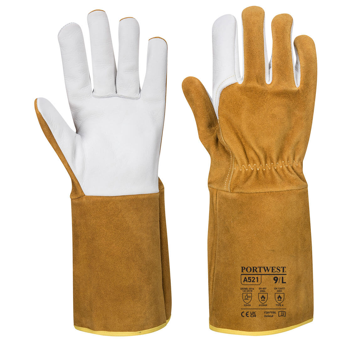 TIG Welders 220 Grain Leather Gauntlet (A521)