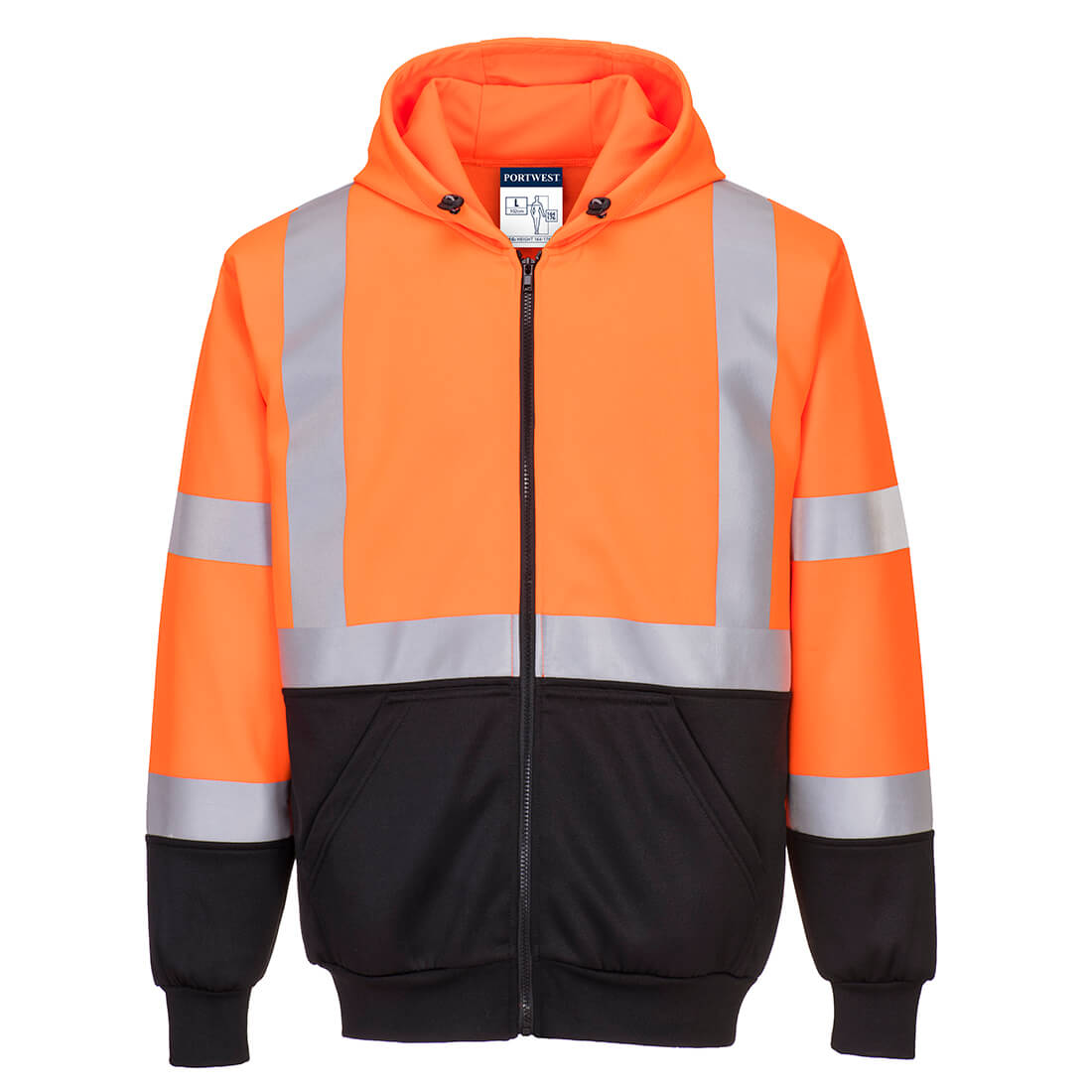 Hi-Vis Contrast Zipped Hoodie (B315)