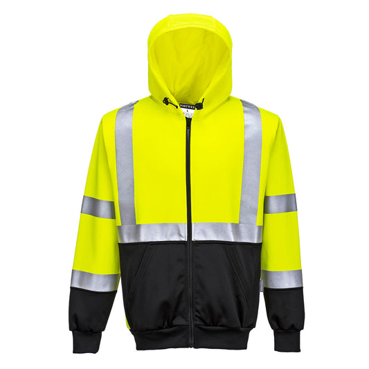 Hi-Vis Contrast Zipped Hoodie (B315)