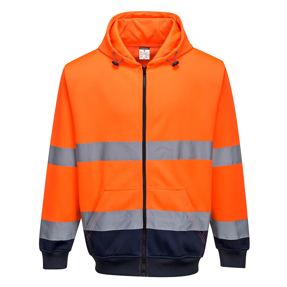 Hi-Vis Contrast Zipped Hoodie (B317)