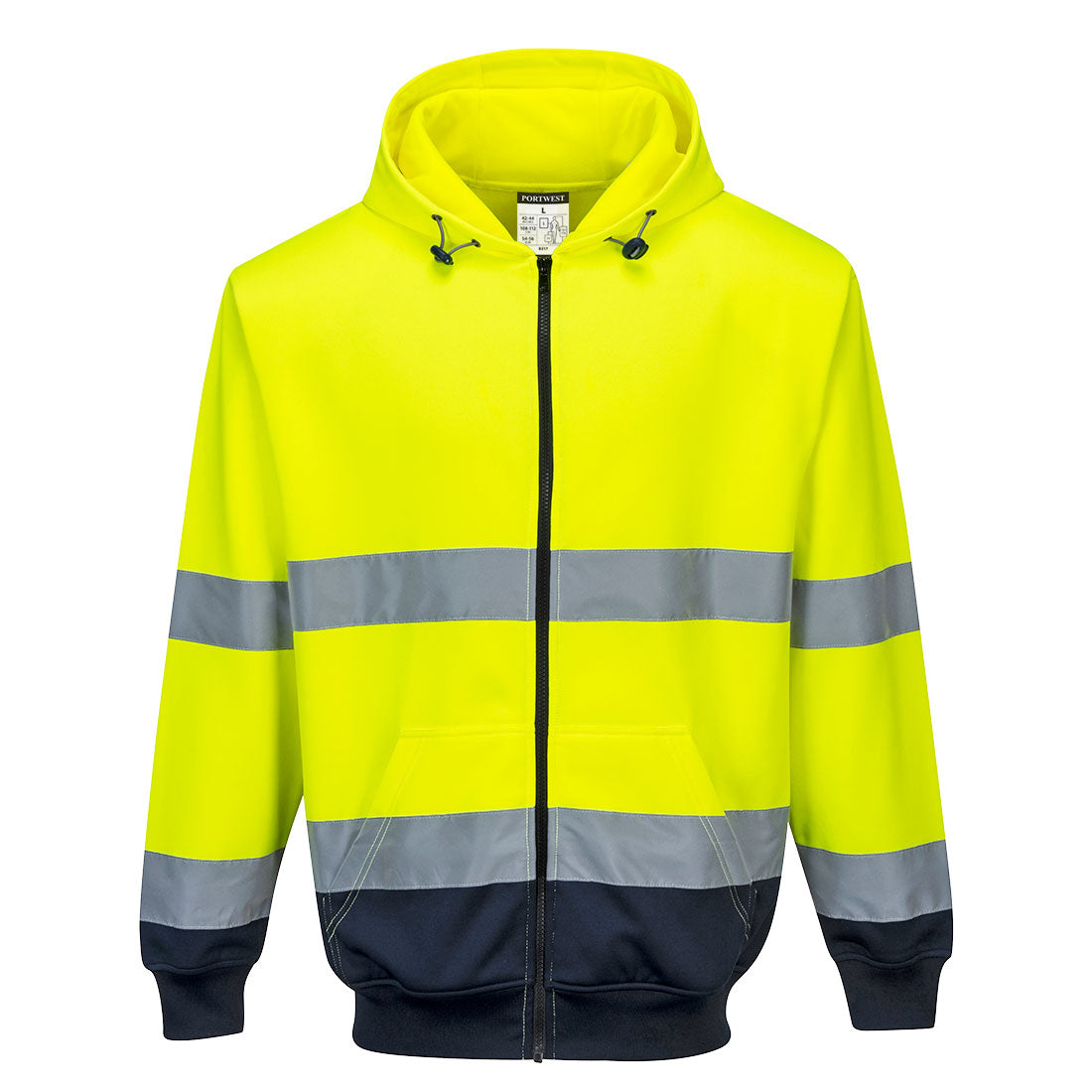 Hi-Vis Contrast Zipped Hoodie (B317)