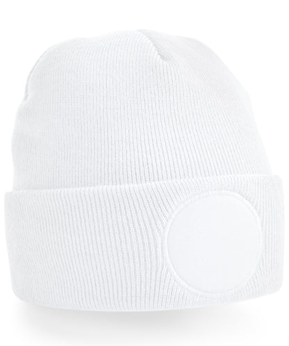 Circular patch beanie