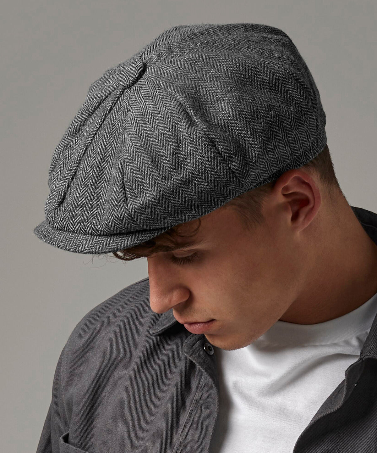 Charcoal Herringbone - Heritage baker boy cap