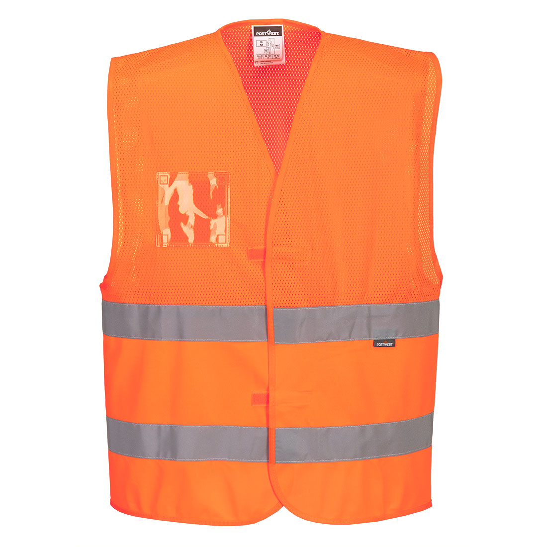 Hi-Vis Half Mesh Two Band Vest (C494)