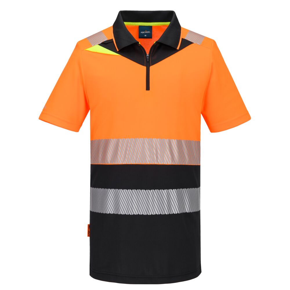 DX4 Hi-Vis Zip Class 1 Polo Shirt S/S (DX435)