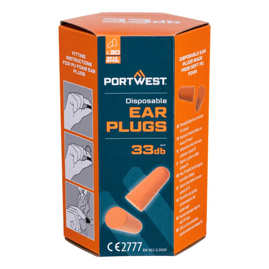 PU Foam Ear Plugs (30 Pairs) (EP13)