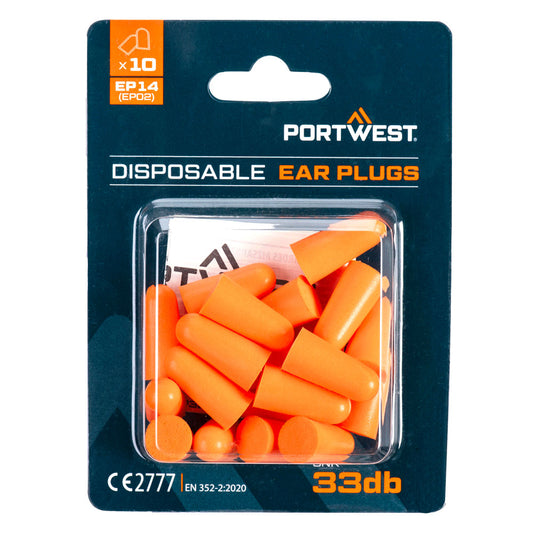 PU Foam Ear Plugs Blister Pack (10 Pairs) (EP14)