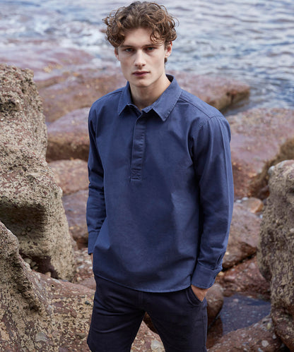 Washed Navy - Pullover drill shirt