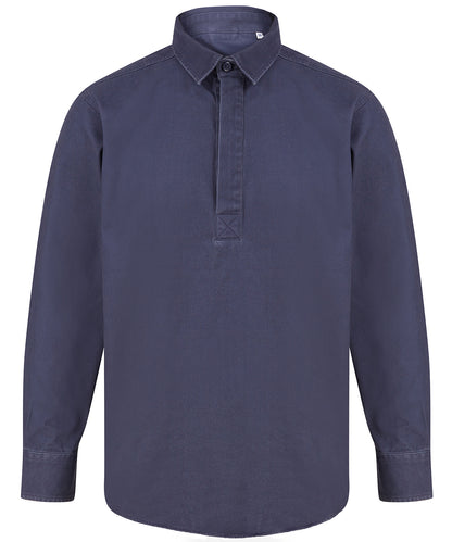 Washed Navy - Pullover drill shirt