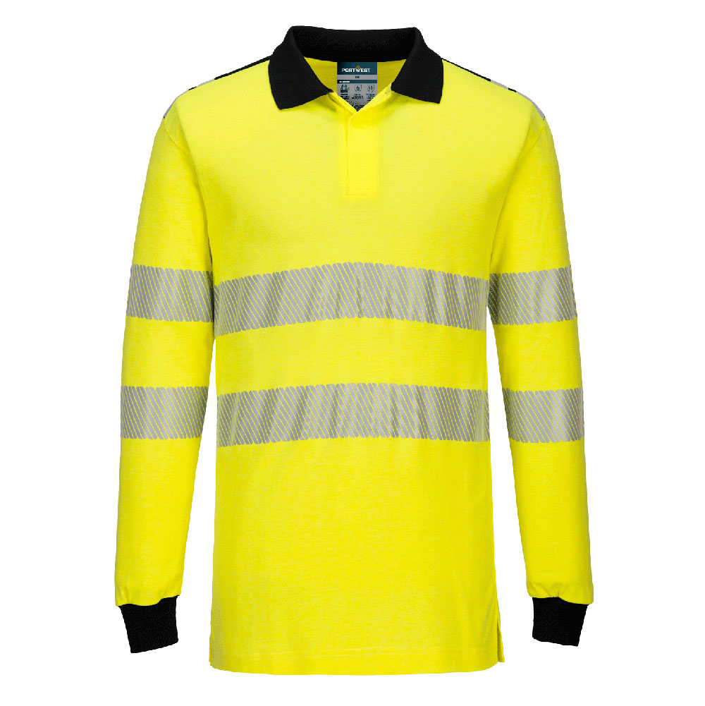 PW3 Modaflame Knit Hi-Vis FR Long Sleeve Polo Shirt (FR702)