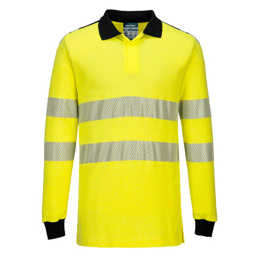 PW3 Modaflame Knit Hi-Vis FR Long Sleeve Polo Shirt (FR702)