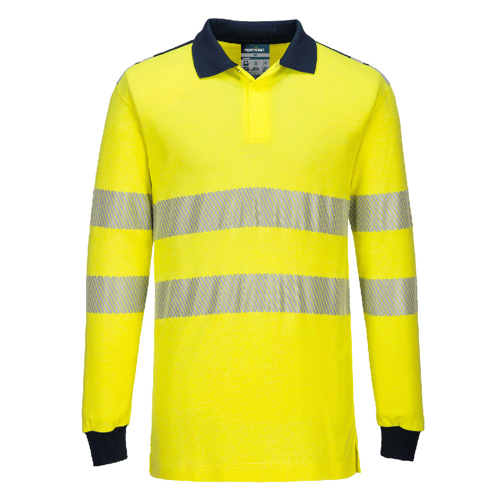 PW3 Modaflame Knit Hi-Vis FR Long Sleeve Polo Shirt (FR702)