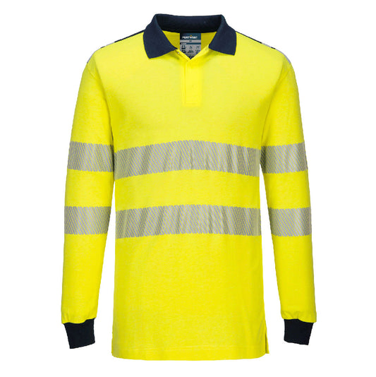 PW3 Modaflame Knit Hi-Vis FR Long Sleeve Polo Shirt (FR702)