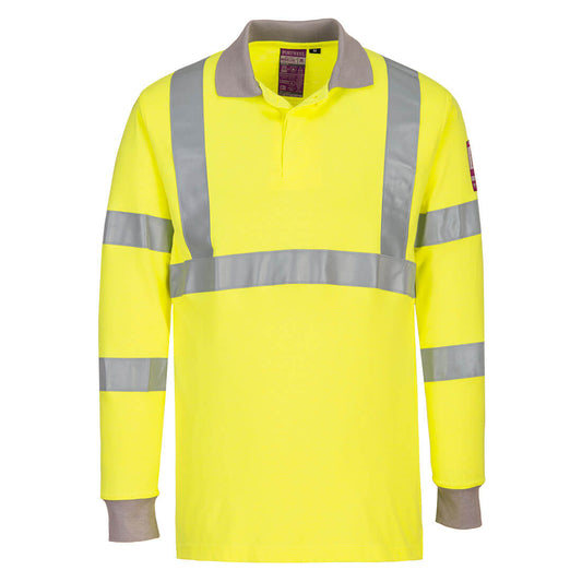 Modaflame Knit Hi-Vis FR Long Sleeve Polo Shirt (FR77)