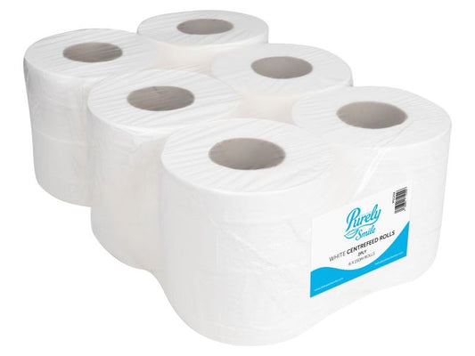 White 2 Ply 150M Centrefeed (Case/6)