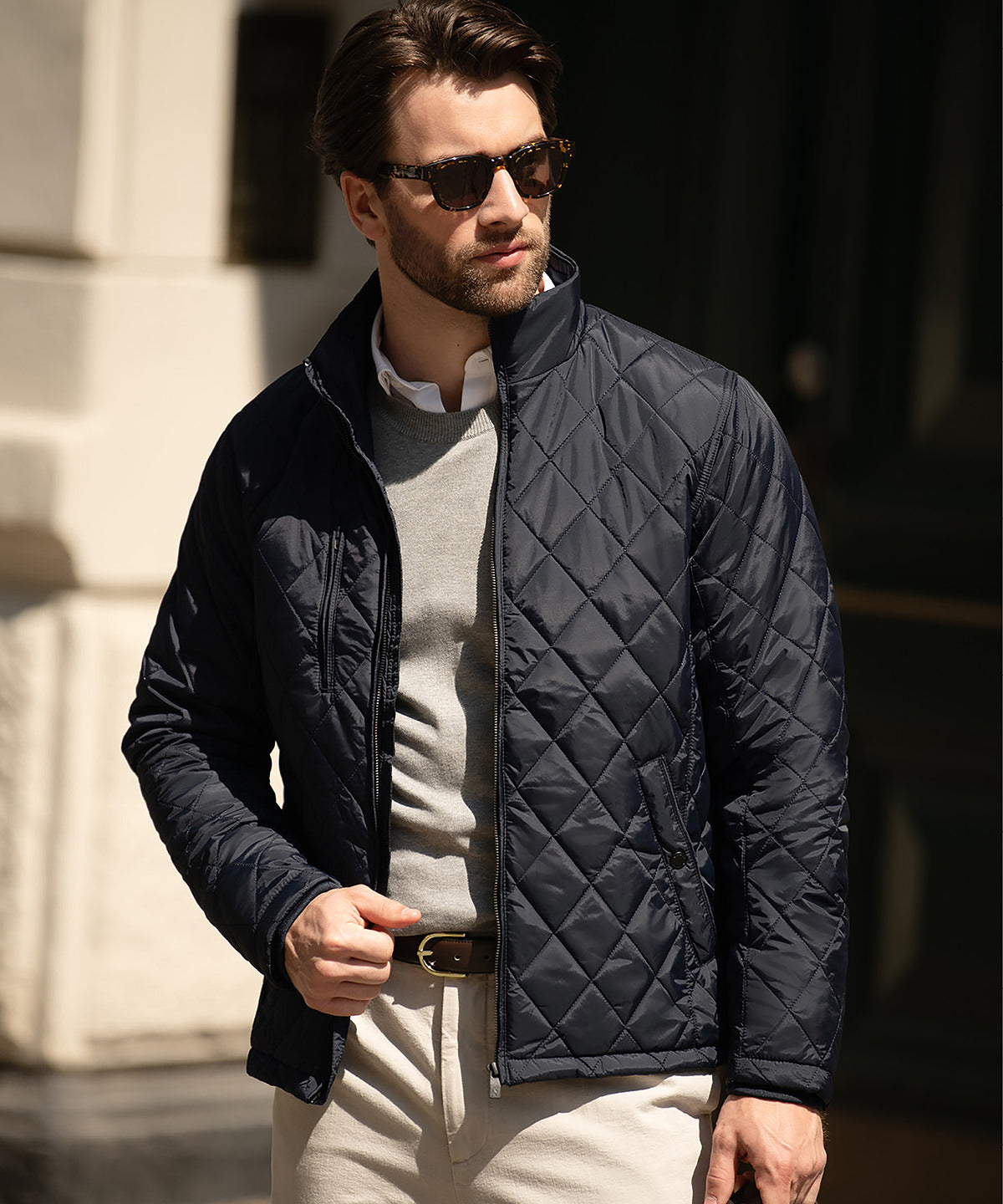Midnight Blue - Henderson – stylish diamond quilted jacket