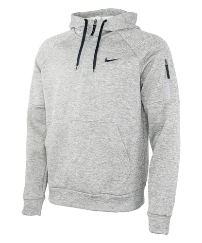 Dark Grey Heather/Particle Grey/Black - Nike men’s 1/4 zip fitness hoodie