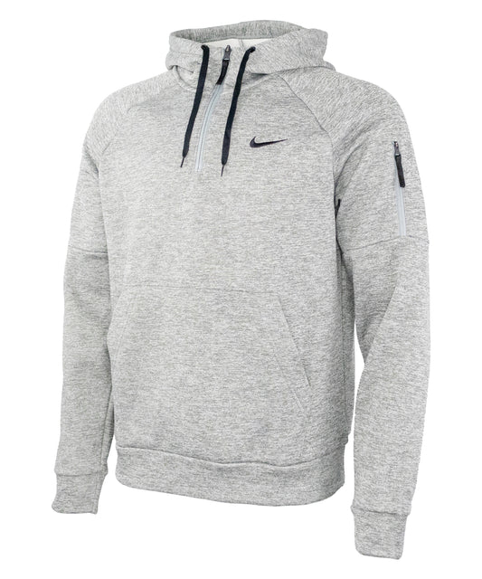 Dark Grey Heather/Particle Grey/Black - Nike men’s 1/4 zip fitness hoodie