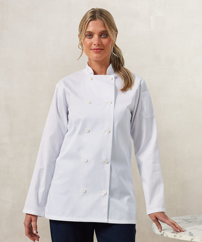 White - Women's long sleeve chef's jacket